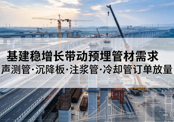 宜昌基建稳增长带动预埋监测管材需求，声测管、沉降板、注浆管订单持续放量